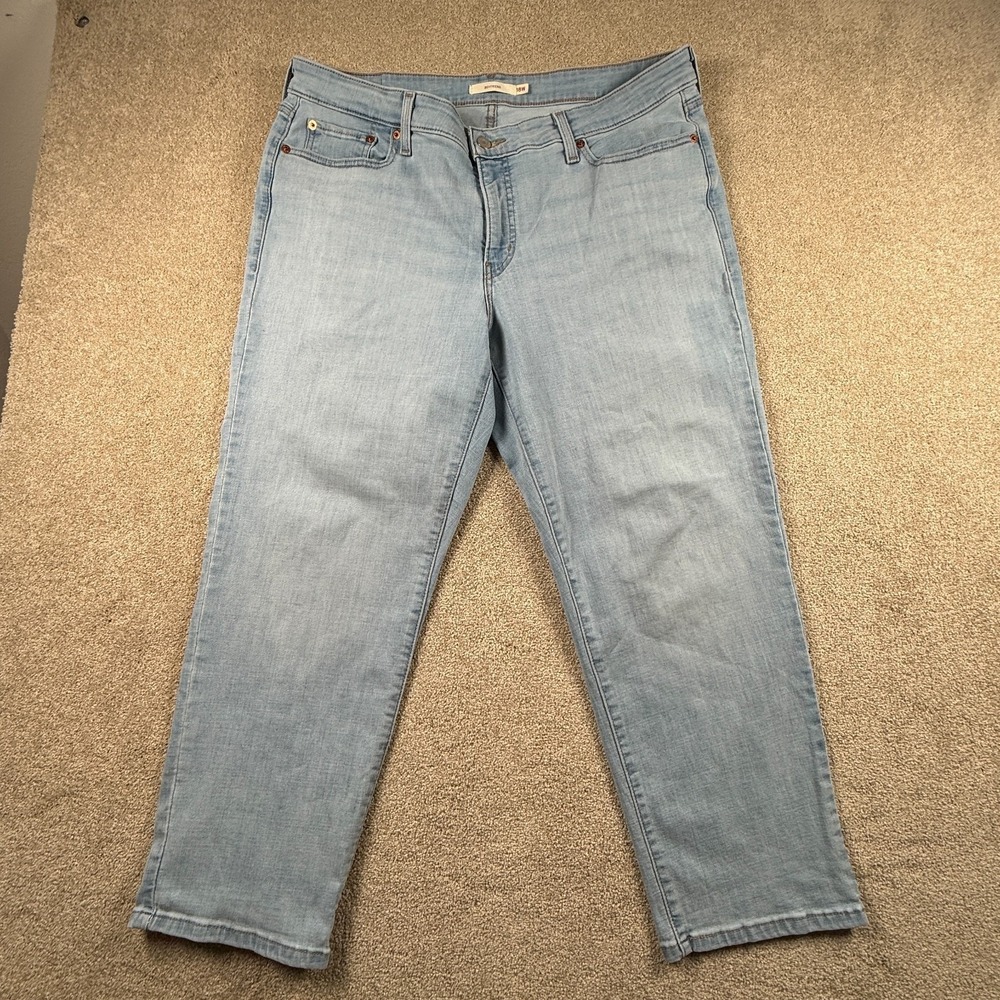 Levi's Boyfriend Jean Womens 18 Blue Denim Stretch Mid Rise Relaxed Straight leg